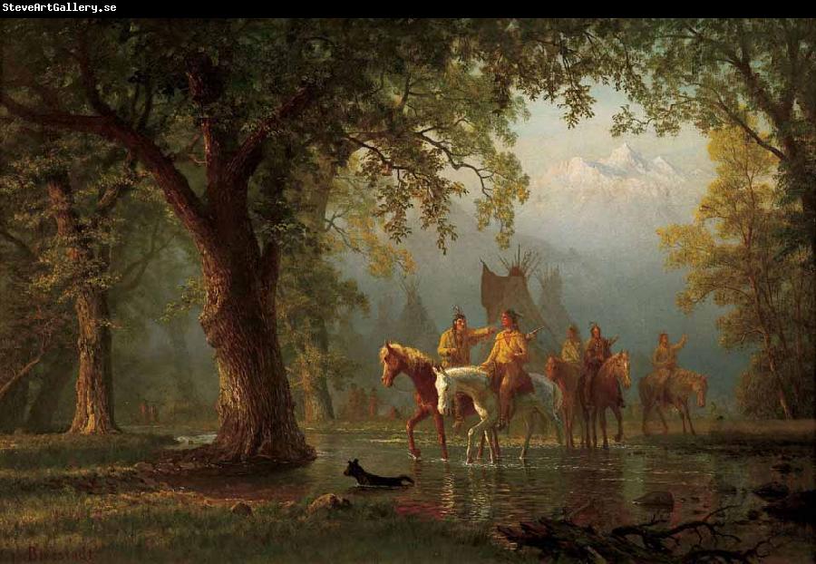 Albert Bierstadt Departure of an Indian War Party